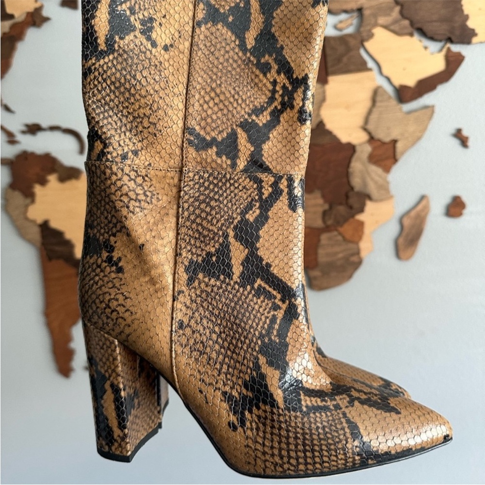 Paris Texas Cognac Python Snakeskin Effect Over-t… - image 2